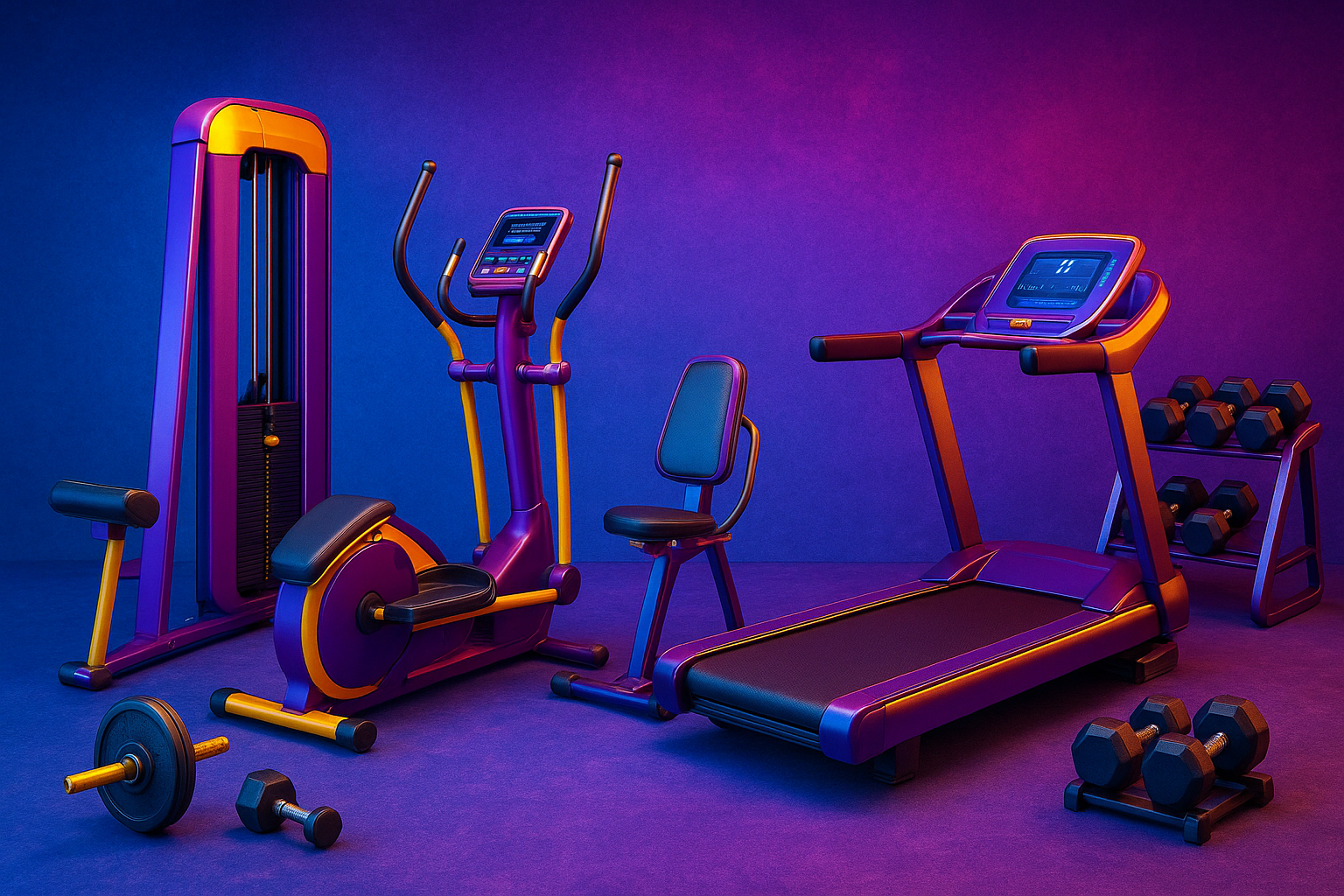Renkli Fitness Ekipmanları ve Donanım